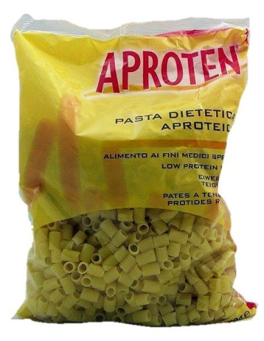 Rigattini pasta baja en proteínas de Aproten, 500 gramos