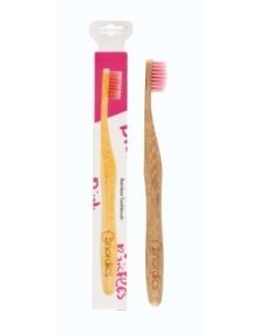 Cepillo dental bambú rosa