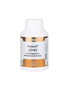Holovit D3+K2 con Magnesio y Membrana de huevo de Equisalud, 180 cápsulas