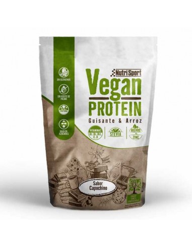 Vegan Protein Cappuchino de Nutrisport, 468 gr.