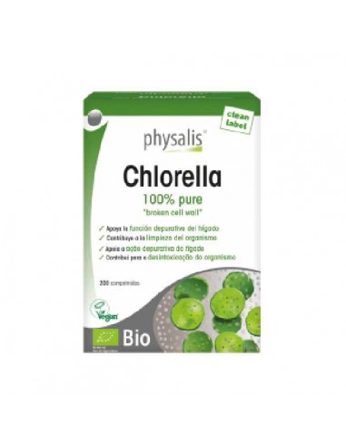 Chlorella eco vegan de Physalis, 200 comprimidos