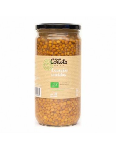 Lentejas cocidas ECO sin gluten de Carlota Organic, 660 gramos