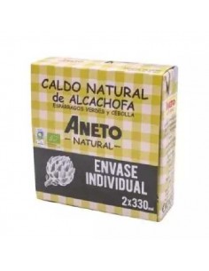 Caldo natural alcachofa pack ECO sin gluten de Aneto, 2 X 330 mililitros