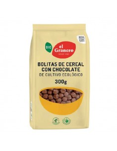Bolitas de cereales sabor chocolate BIO de El Granero Integral, 300 gramos