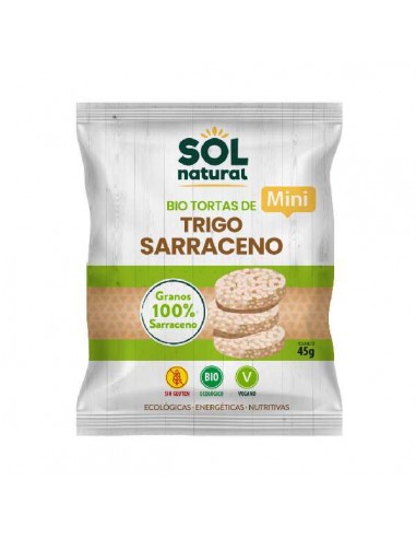 Tortitas de trigo sarraceno mini sin gluten BIO de Solnatural, 24x45 gramos