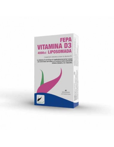 Fepa Vitamina D3 liposomada de Fepadiet, 40 cápsulas de 400ui