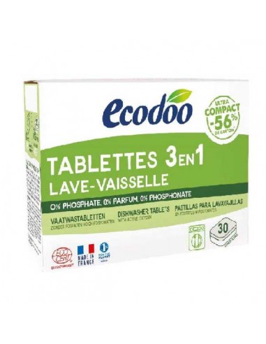 Lavavajillas 3 en 1 de Ecodoo, 30 tabletas