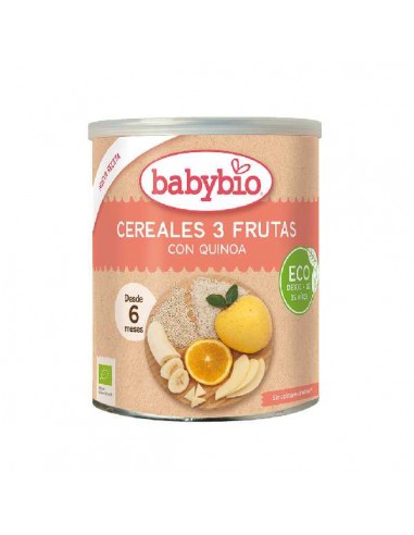 Cereales 3 frutas con quinoa de Babybio, 220 gramos