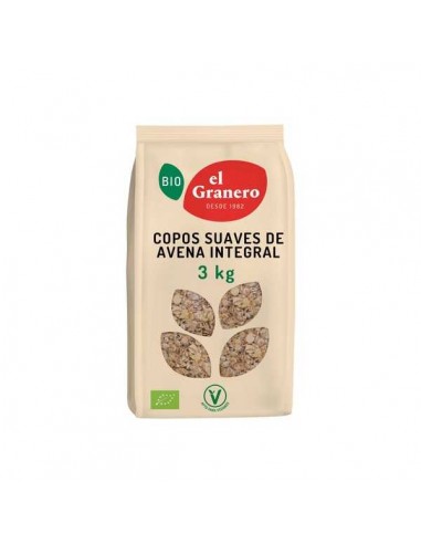 Copos suaves de avena integral de El Granero Integral, 3 kilogramos