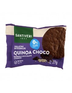 Galletas digestive quinoa choco 0 azúcar de Santiveri, 27 gramos