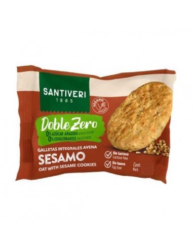 Galletas integrales de avena con sésamo Doble Zero de Santiveri, 31 gramos