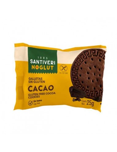 Galleta digestive con cacao Noglut de Santiveri, 25 gramos