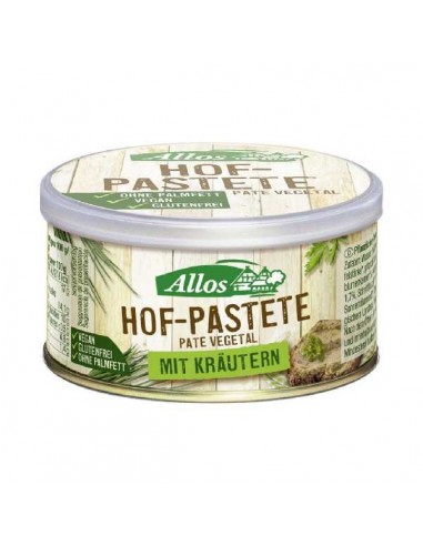 Pate vegetal con finas hierbas de Allos, 125 gramos