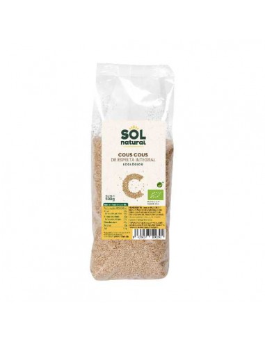 Cous cous de espelta integral BIO de Solnatural, 500 gramos