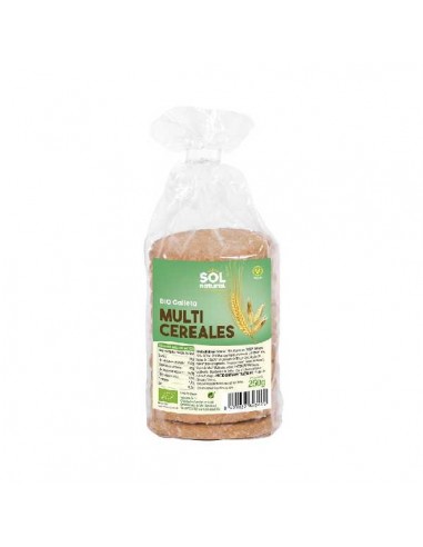 Galletas multicereales BIO vegan de Solnatural, 250 gramos