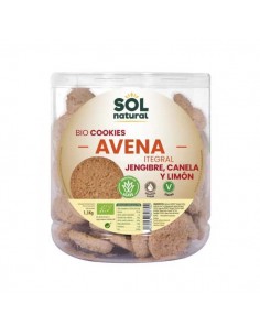 Galletas de avena con jengibre y limón BIO de Solnatural, 1300 gramos