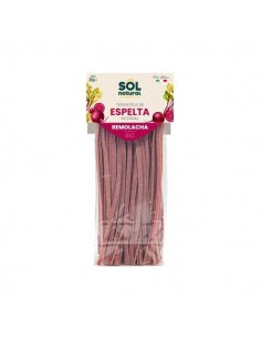 Tagliatelle de espelta integral con remolacha BIO de Solnatural, 250 gramos