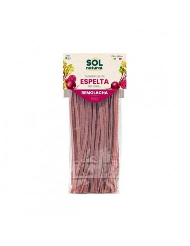 Tagliatelle de espelta integral con remolacha BIO de Solnatural, 250 gramos