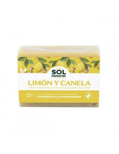 Jabón natural solido de limón y canela de Solnatural, 100 gramos