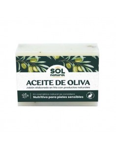 Jabón natural solido de aceite de oliva de Solnatural, 100 gramos