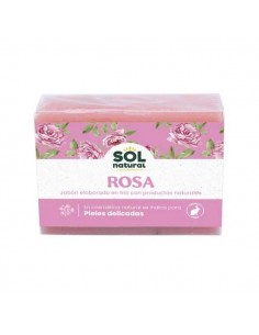 Jabón natural solido de rosa de Solnatural, 100 gramos