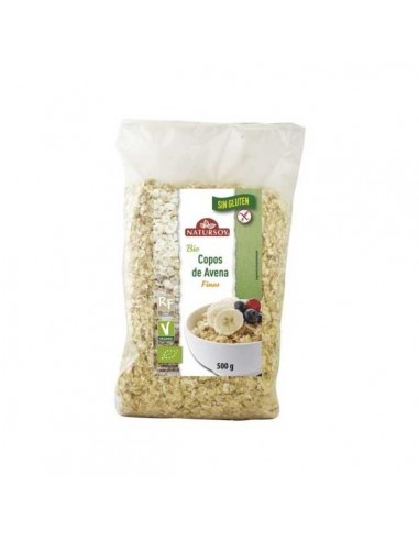 Copos de avena finos sin gluten de Natursoy, 500 gramos