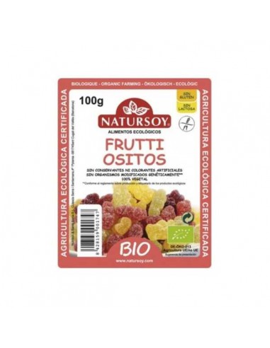 Frutti ositos sin gluten vegan BIO de Natursoy, 100 gramos