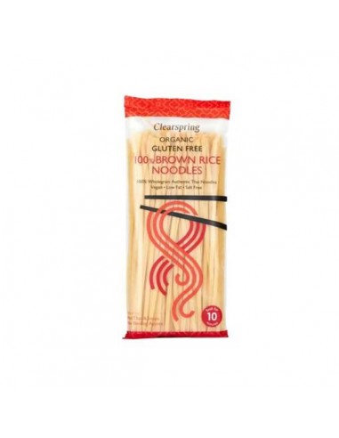 Fideos de arroz integral sin gluten de Clearspring, 200 gramos