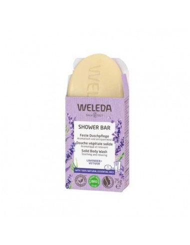 Jabón de ducha solido relajante lavanda BIO de Weleda, 75 gramos