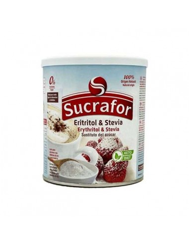 Eritritol stevia bote de Sucrafor, 500 gramos