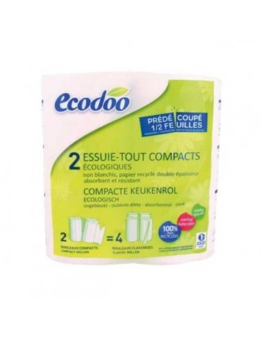 Papel de cocina compacto reciclado ECO de Ecodoo, 2 unidades