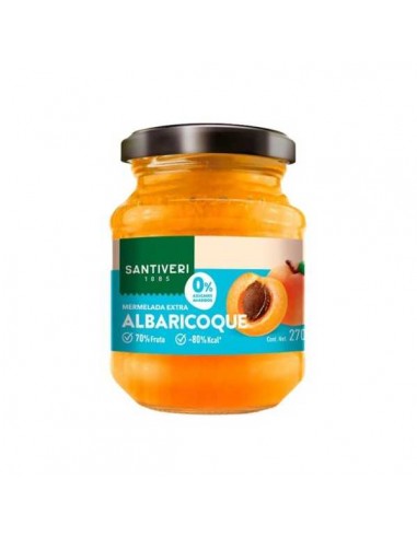 Mermelada de albaricoque 0% azúcar vegan de Santiveri, 270 gramos