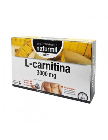 L-Carnitina 3000 Mg sin gluten de Naturmil, 20 ampollas