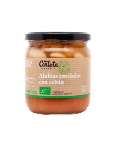 Alubias estofadas con seitán de Carlota Organic, 350 gramos