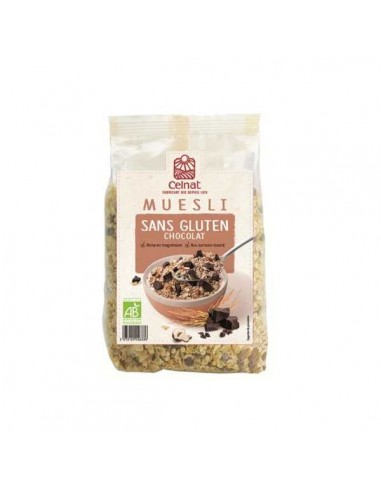 Muesli chocolate sin gluten BIO de Celnat, 375 gramos