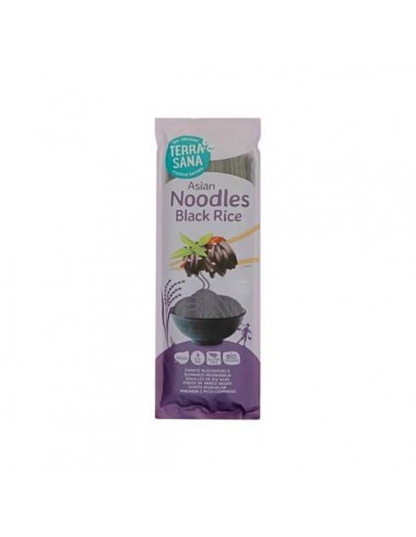 Noodles de arroz negro BIO vegan de Terrasana, 250 gramos