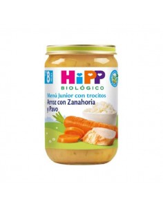 Potito de arroz con zanahoria y pavo +8M BIO de Hipp, 220 gramos