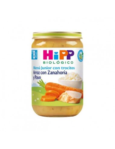 Potito de arroz con zanahoria y pavo +8M BIO de Hipp, 220 gramos