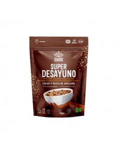 Super desayuno cacao y pasta de avellana de Iswari, 360 gramos