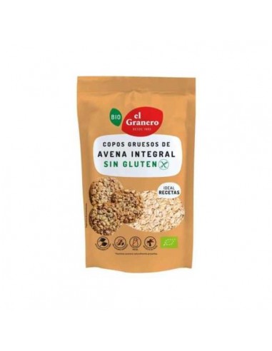 Copos de avena gruesos integrales sin gluten de El Granero Integral, 500 gramos