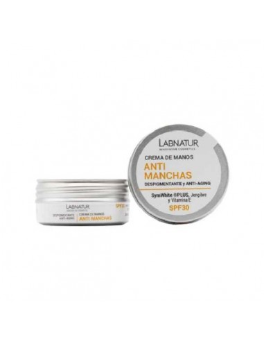 Crema de manos antimanchas SPF30 de Labnatur, 50 mililitros