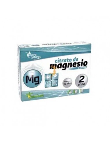 Citrato de magnesio vegan sin gluten de Pinisan, 60 comprimidos