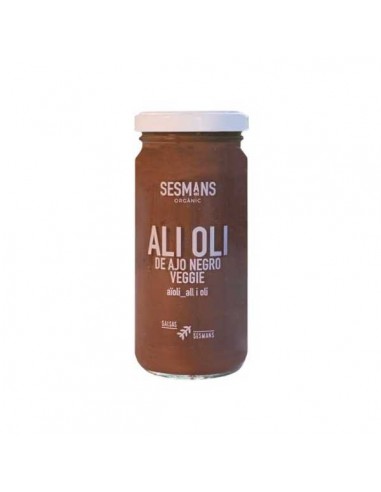 Salsa de alioli de ajo negro veggie de Sesmans Organics, 240 gramos