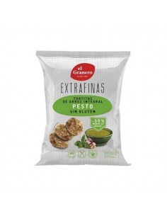 Tortitas extrafinas de arroz integral de pesto sin gluten de Granero Integral, 60 gramos