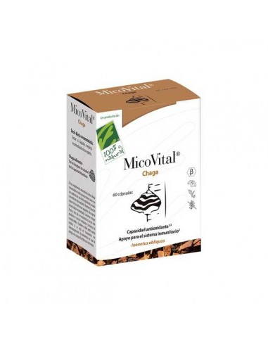 Micovital Chaga de 100% Natural, 60 cápsulas