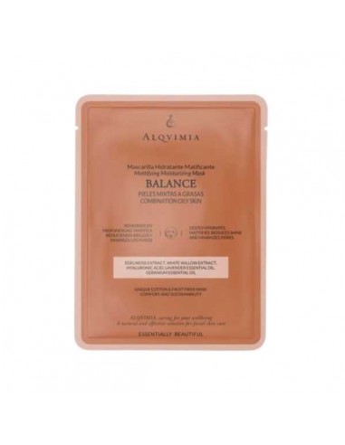 Mascarilla facial balance hidratante matificante de Alqvimia, 1 unidad