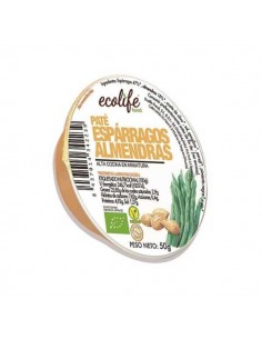 Pate vegetal de espárragos y almendras vegan de Ecolife Food, 50 gramos