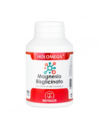 Holomega Magnesio Bisglicinato con vitaminas del complejo B de Equisalud, 180 cápsulas