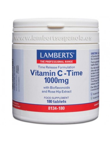 Vitamina C liberación sostenida 1000mg de Lamberts, 180 comprimidos