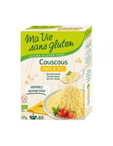Cous cous de maiz y arroz BIO de Ma Vie Sans Gluten, 375 gramos
